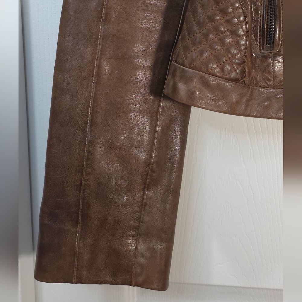 Bod & Christensen lambskin leather jacket size M Quilted Biker Cotton Linning - Picture 9 of 14